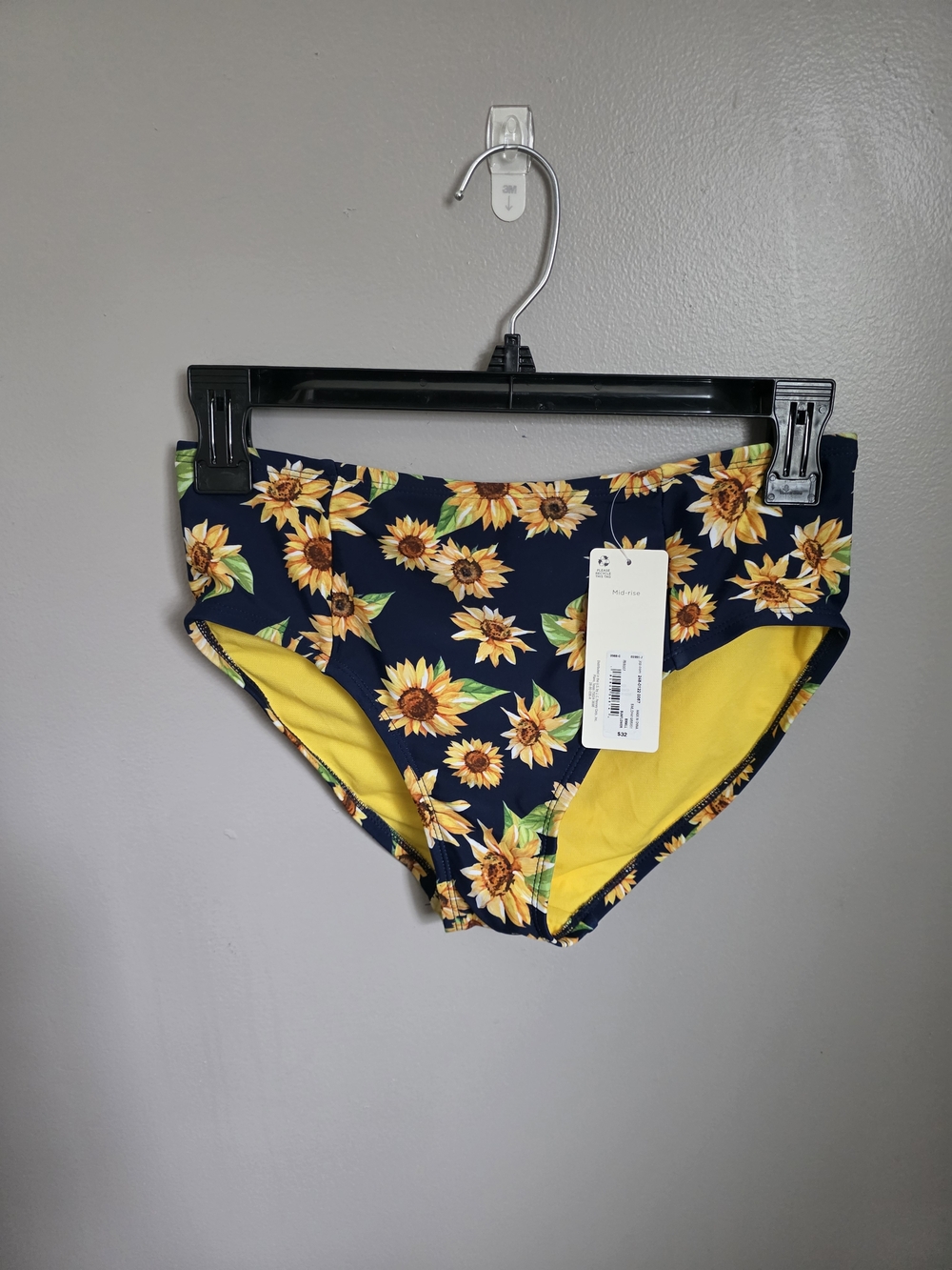 NWT Peyton & Parker Sunflower Mid-Rise Swim Bottoms - Size Small